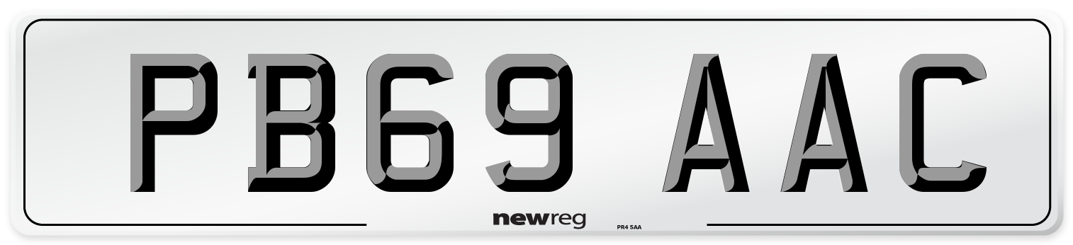 PB69 AAC Number Plate from New Reg